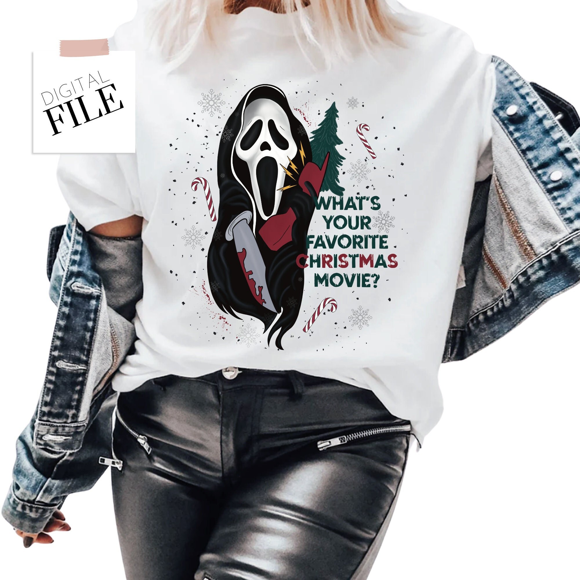 Ghostface Christmas PNG Digital File Christmas Sublimation Etsy