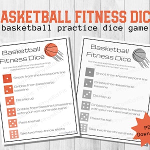 Printable Basketball Fitness Dice Game PDF Physical Education Teacher Resource Basketball Activity PE Teacher Phys Ed Teacher Elementary PE