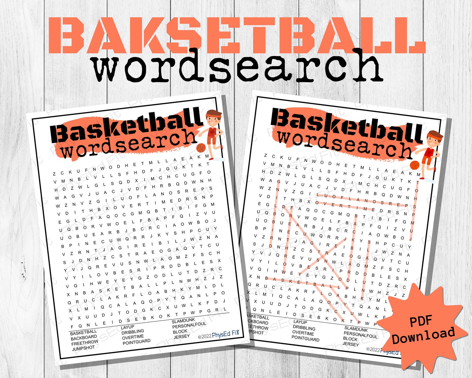 Basketball Wordsearch Printable PDF Download Basketball Word Search PE