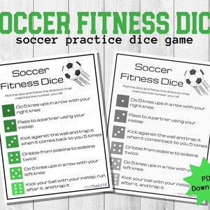 Printable Soccer Fitness Dice Game PDF Physical Education Teacher Resource Soccer Activity PE Teacher Phys Ed Teacher Elementary PE