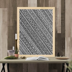 Mandala Zentangle Wall Art--Rolling Waves