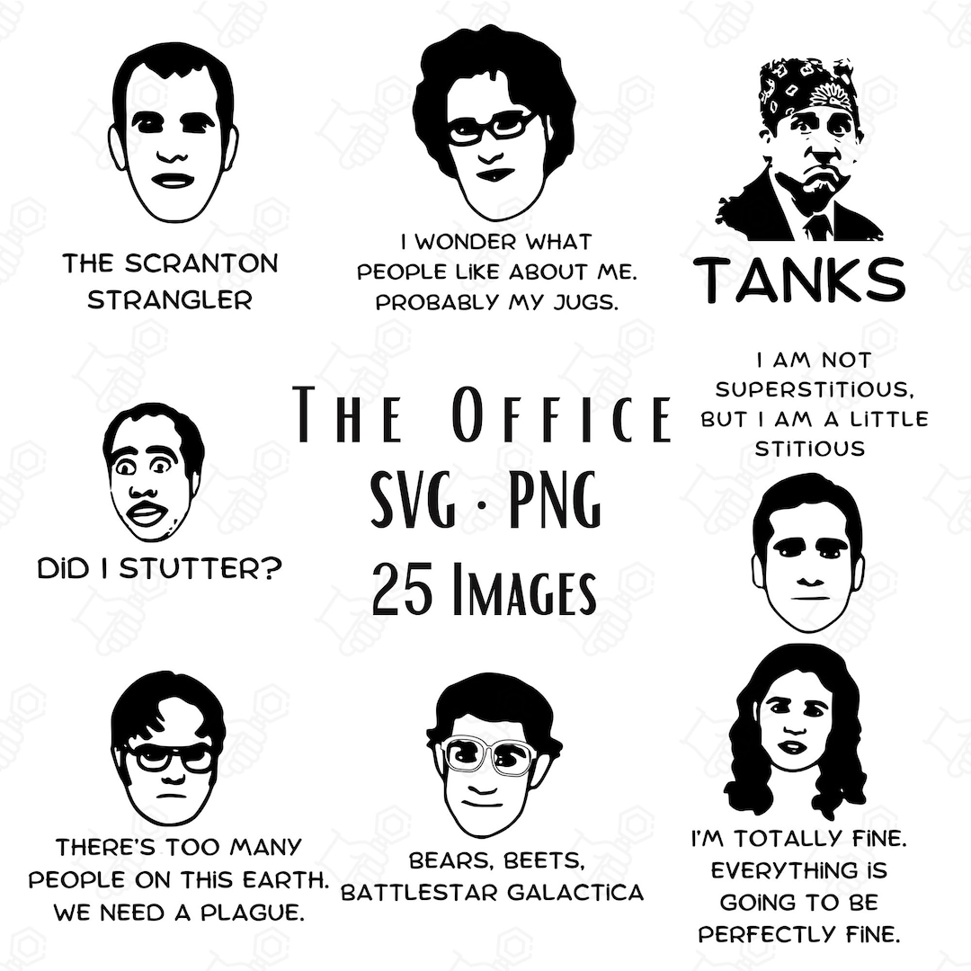 The Office Funny Quotes 25 Clipart Pack SVG PNG the Office Funny Quotes