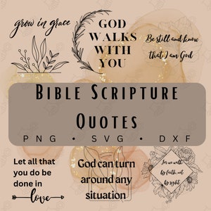 Bible Scripture Quotes Bundle png svg dxf | Scripture Quotes Bible Quotes SVG PNG DXF | Digital Art Bundle 15 Images png svg eps | Christian