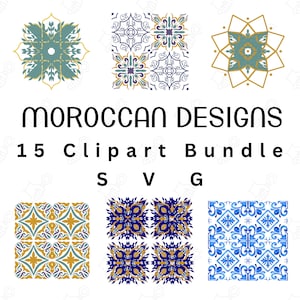 Marokkaanse patroon ontwerpen bundel 15 digitale afbeelding clipart bundel Marokkaanse ontwerp patroon print Home decor Cricut ontwerpen digitale kunst overdracht