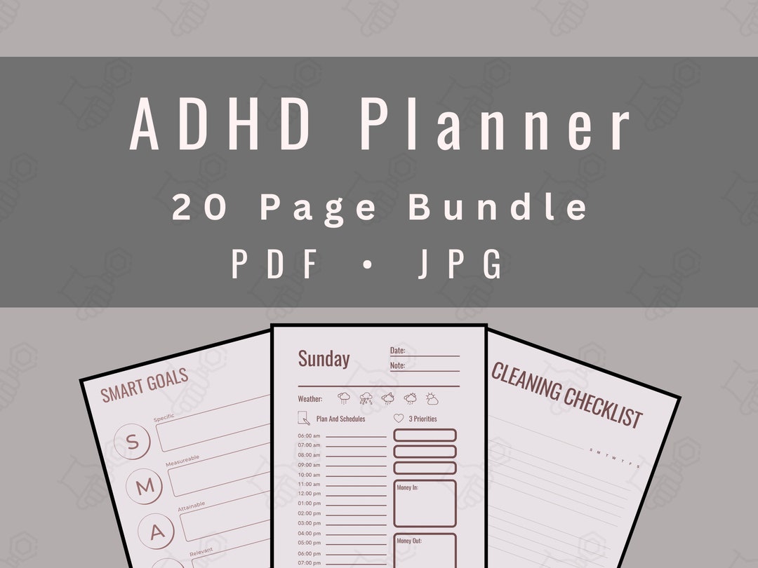 Digital ADHD Planner PDF 20 Page Instant Download , Goodnotes ADHD ...