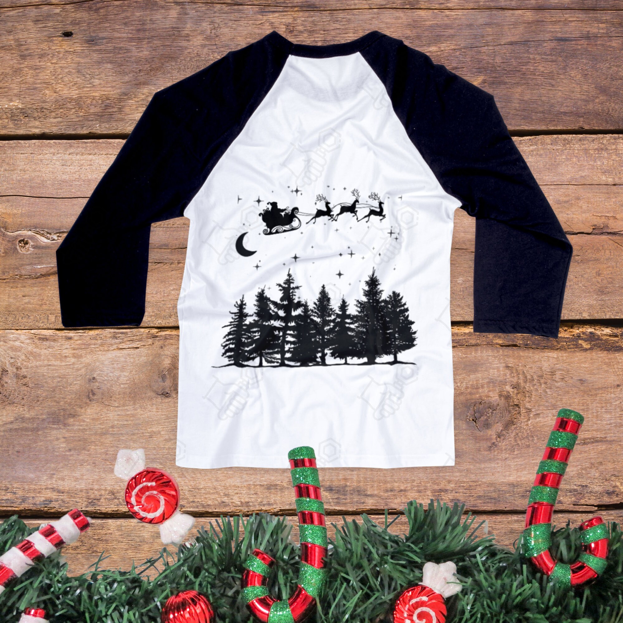 Christmas Night SVG, Santa Sleigh SVG, Snowman Svg Scene, Reindeer ...