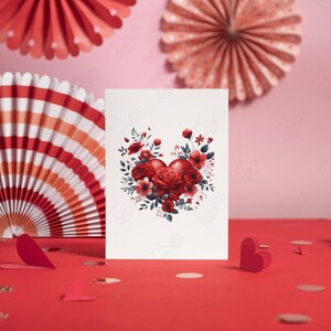 Watercolour Heart Bouquet Valentine’s Day 5 Clipart Bundle PNG Files HD ...