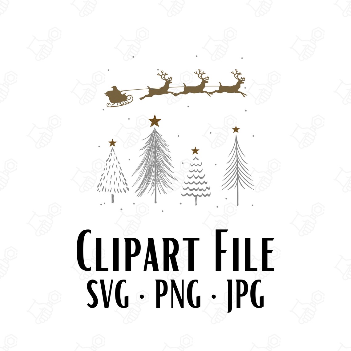 Christmas Night SVG, Santa Sleigh SVG, Snowman Svg Scene, Reindeer ...