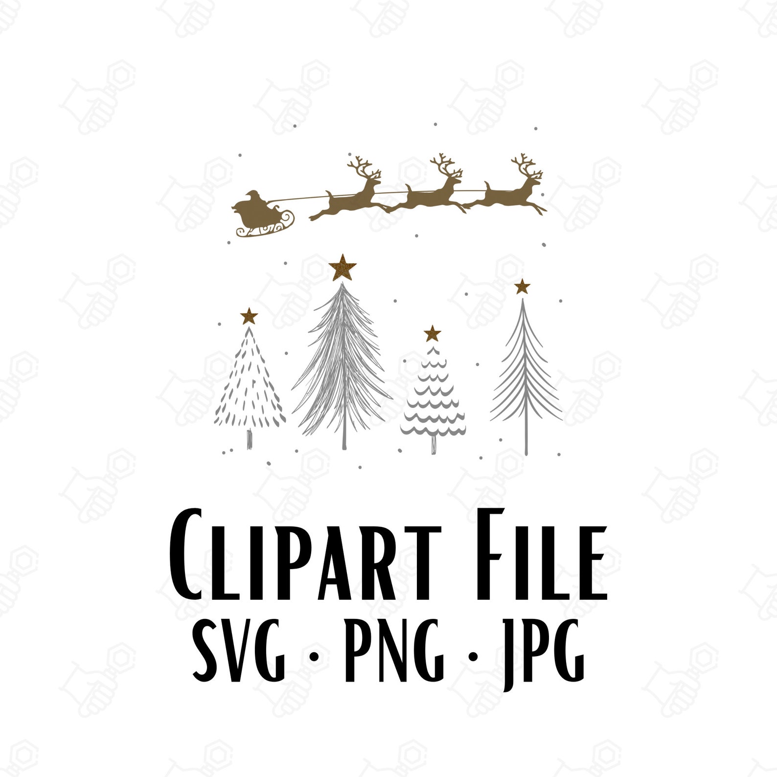 Christmas Night SVG, Santa Sleigh SVG, Snowman Svg Scene, Reindeer ...