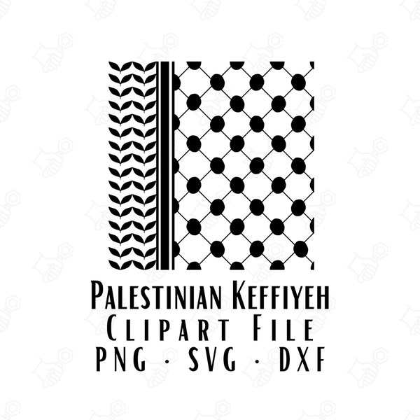 Palestinian Keffiyeh Clipart File SVG PNG DXF Instant Download Koufeyye Design Commercial Use Transfer File Cricut Design Vector Image