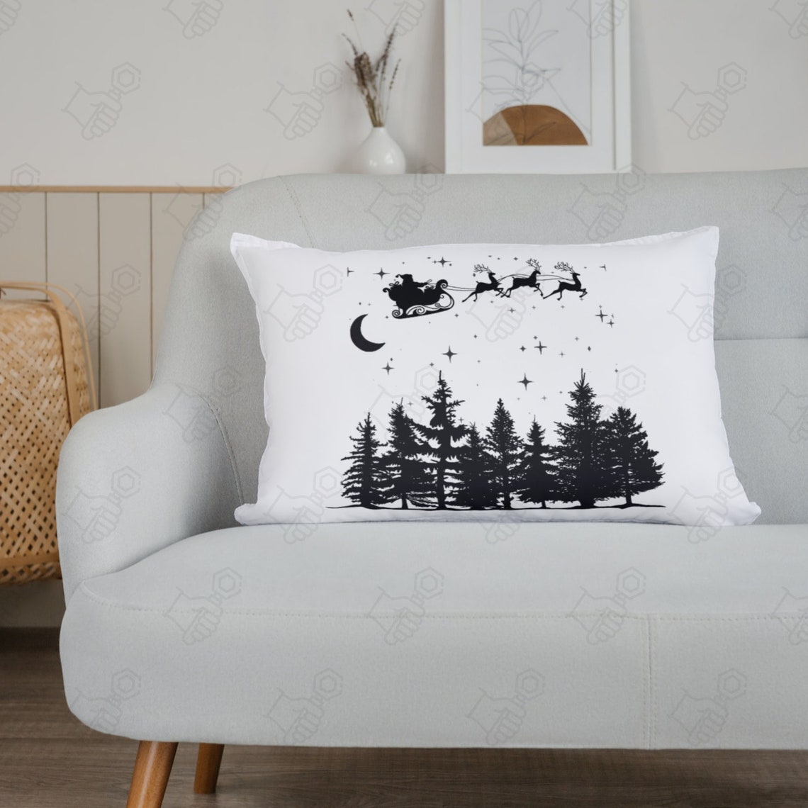 Christmas Night SVG, Santa Sleigh SVG, Snowman Svg Scene, Reindeer ...
