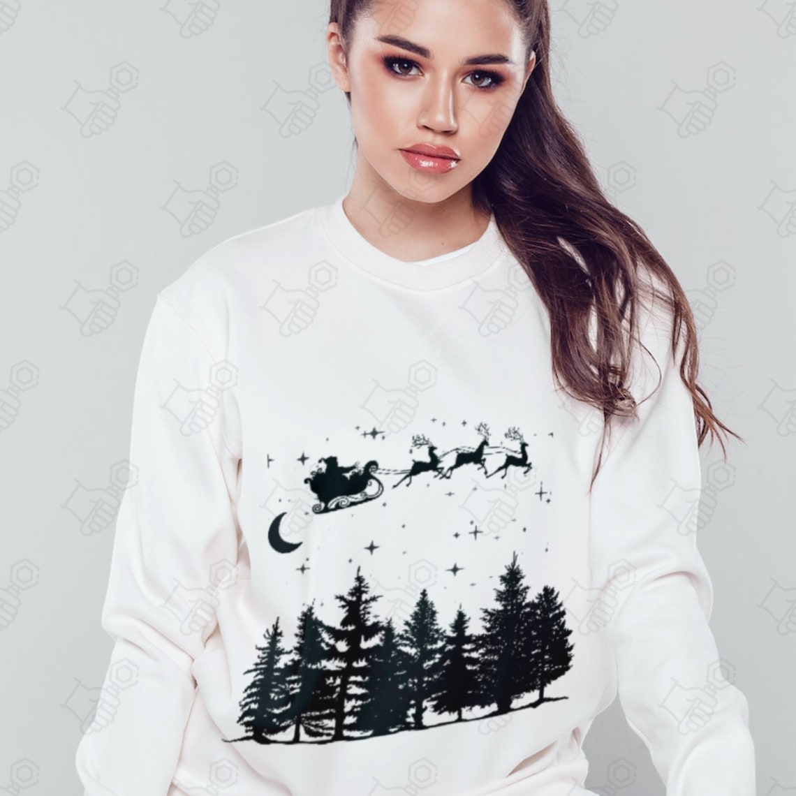Christmas Night SVG, Santa Sleigh SVG, Snowman Svg Scene, Reindeer ...