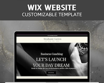 Wix Website Template- Coach, Business Coach, Blogger, Professional Wix Template, Modern Aesthetic Website Design with Services and Blog Page