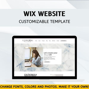 Wix Website Template - Coach, Business Coach, Blogger, Professional Wix Template, Modern Website Design with Shop, Program and Blog Page
