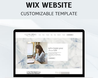 Wix Website Template - Coach, Business Coach, Blogger, Professional Wix Template, Modern Website Design with Shop, Program and Blog Page