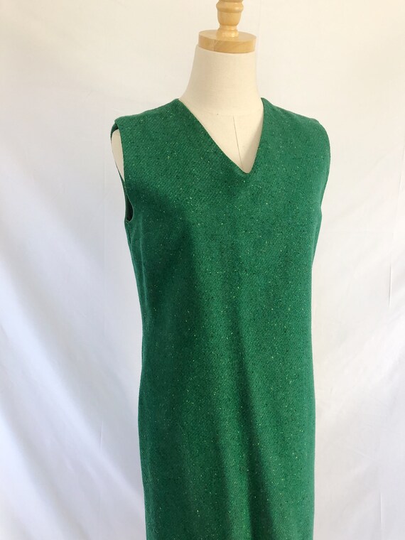 60s Green Wool Dress - image 4