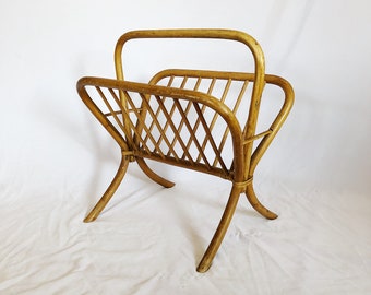 Vintage Cane Magazine Rack