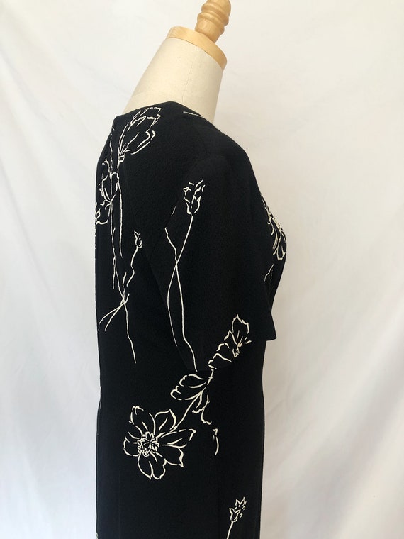 90’s Floral Little Black Dress - image 3