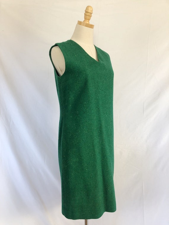 60s Green Wool Dress - image 5