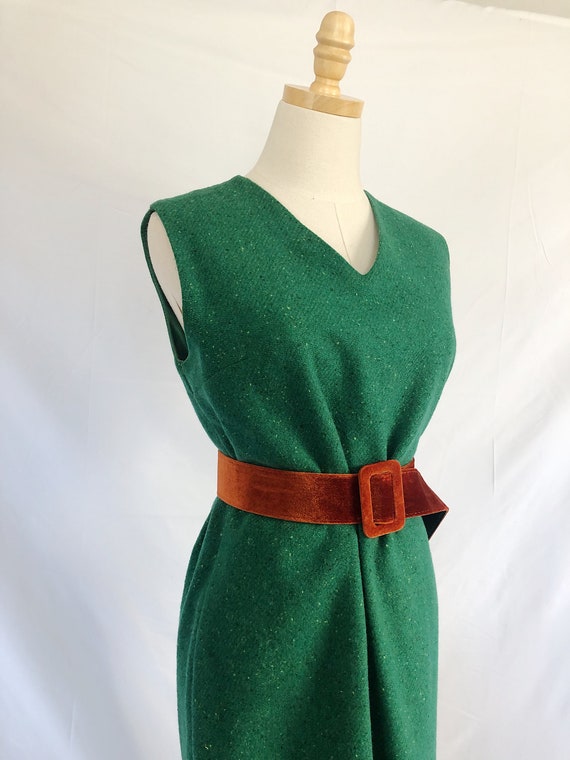 60s Green Wool Dress - image 1