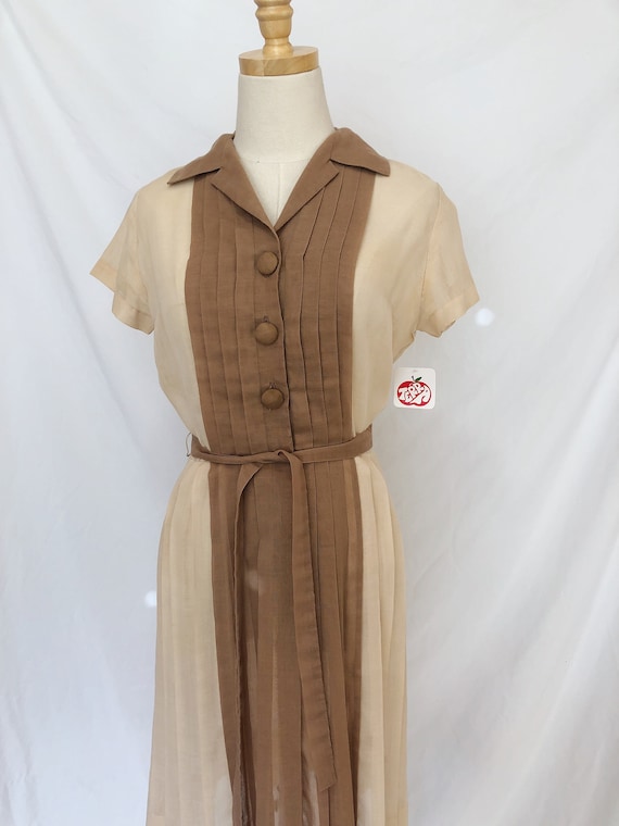 1940s/50s Sheer Pleated Dress