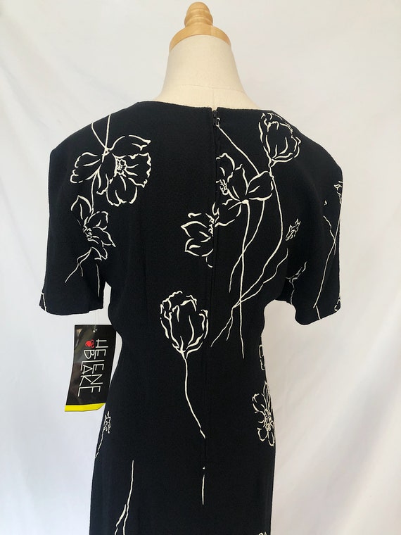 90’s Floral Little Black Dress - image 5