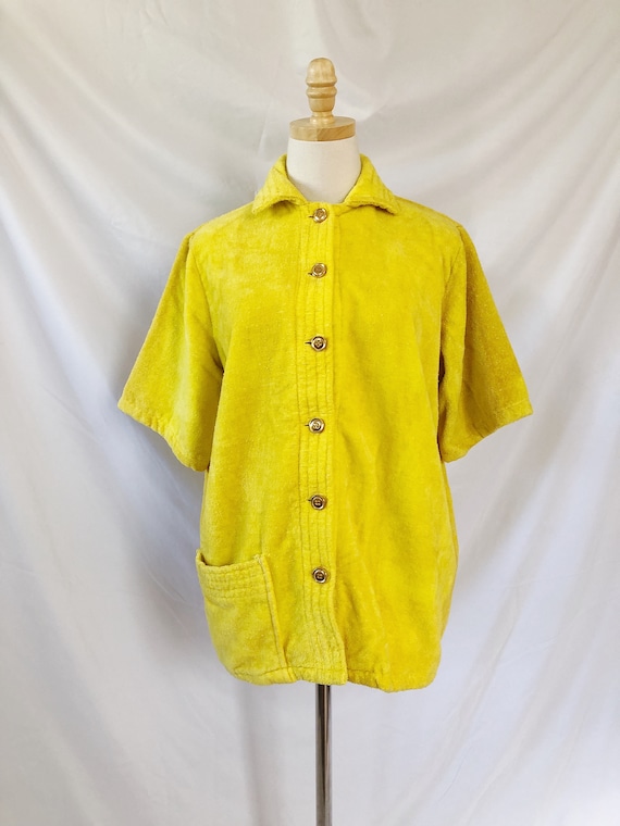Vintage Terry Cloth Button Up