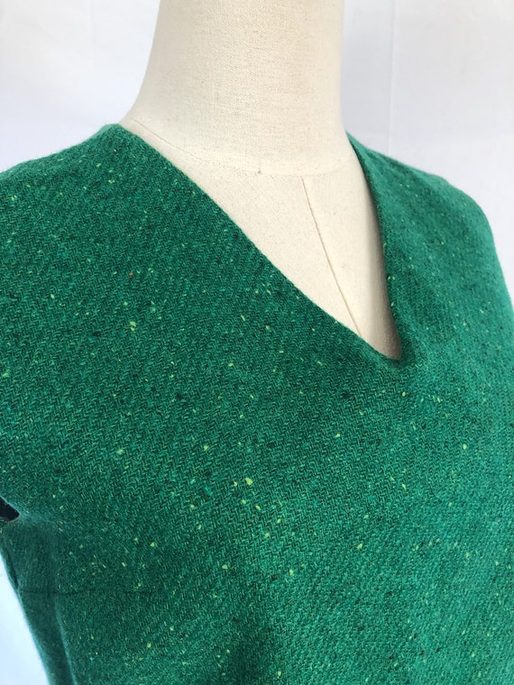 60s Green Wool Dress - image 3