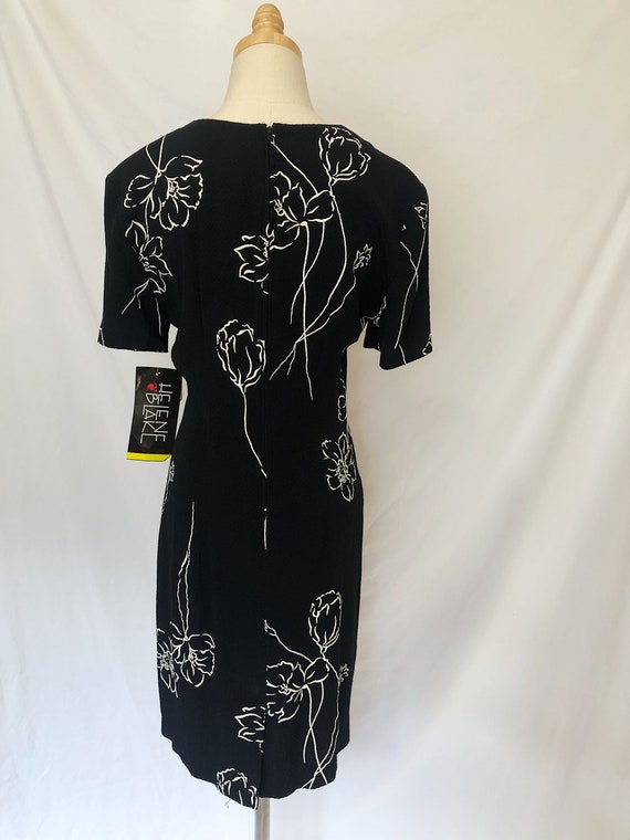 90’s Floral Little Black Dress - image 4