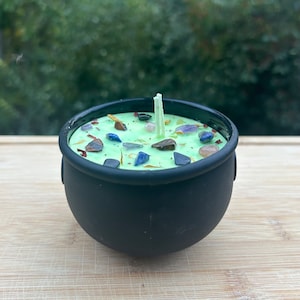 CUSTOM///Made to order - Large Cauldron Candle - All natural and Vegan - Customization options in description