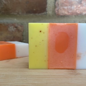 Large CANDY CORN bar soap - Biscuit scented - White, Yellow, & Orange - Great Halloween gift!
