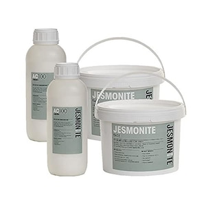 May include: Three containers of Jesmonite resin, a white, two-part casting resin. The containers are labeled "AC100 Liquid" and "Jesmonite Base".