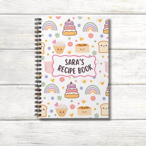 Libro de recetas personalizado para niños, cuaderno para niños, cuaderno de bocetos para niños, diario para niños, libro de recetas, regalo para hornear, regalo para panaderos, regalo para hornear para niños