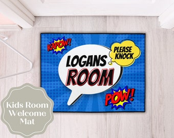 Kids Room Rug, Boys Room Decor, Super Hero Room Decor, Gamer Gift, Gift for Gamer Boy, Comic Gift, Anime Gift