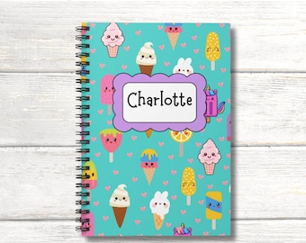 Niedliches Kinder-Notizbuch, personalisiertes Notizbuch, Kinder-personalisiertes Journal, Kinder-personalisiertes Skizzenbuch, Journal mit Namen, nettes Geschenk für Kinder