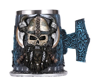 Viking Hars RVS Bierpul, Mok cadeau, Mok cadeau voor hem, Creatieve Tankard Schedel Koffiekopje Thee Mok Tumbler Pub Bar Decor