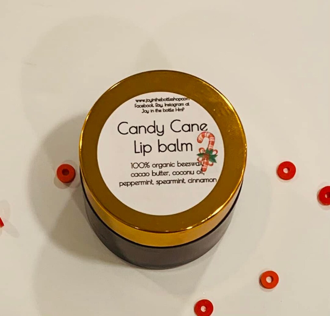 Candy Cane Lip Balm I Organic Ingredients I Christmas Gift I Etsy