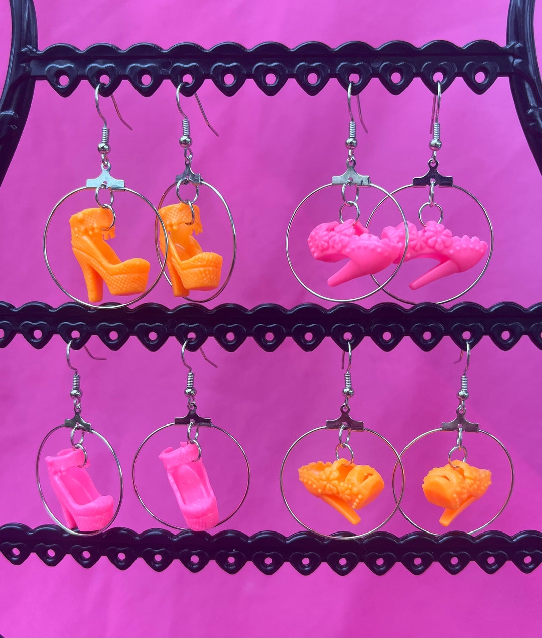 Barbie Shoe Hoop Earrings Lets Go Party Etsy