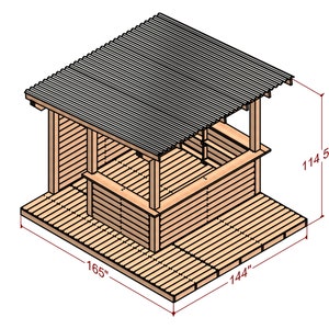 12x12 outdoor kitchen plans, yardbar plans, outdoor bar plan, diy yardbar, wooden bar plan