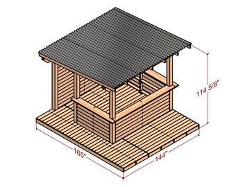 12x12 outdoor kitchen plans, yardbar plans, outdoor bar plan, diy yardbar, wooden bar plan