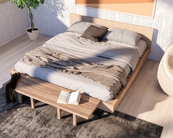 How to Build a Floating King Size Bed with Storage - Woodworking Plan