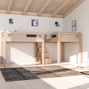 wood bunk bed plan,
DIY bunk bed stairs,
full size bunk bed,
bunk bed with shelves,
cozy seating area,
easy animation guide,
woodworking plan,
download bunk bed,
space saving bed,
wood bed with charm,
bunk bed for kids,
bed with storage,
bunk bed