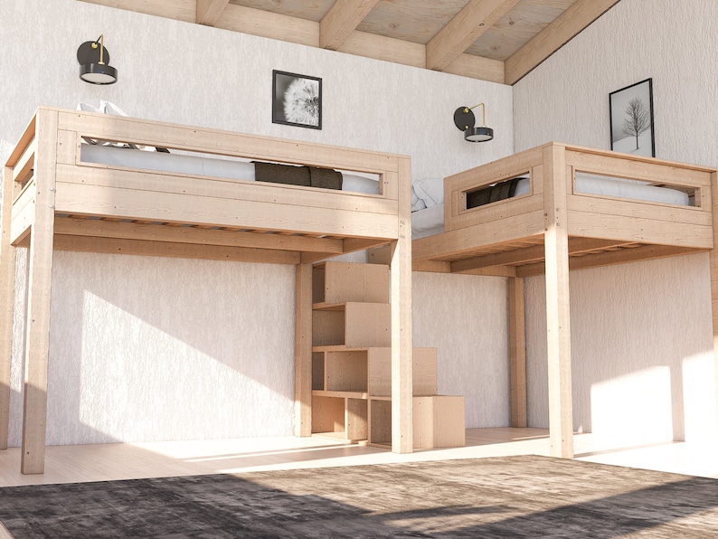 wood bunk bed plan,
DIY bunk bed stairs,
full size bunk bed,
bunk bed with shelves,
cozy seating area,
easy animation guide,
woodworking plan,
download bunk bed,
space saving bed,
wood bed with charm,
bunk bed for kids,
bed with storage,
bunk bed