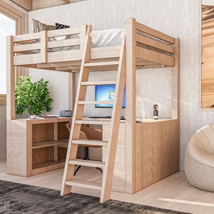 Woodworking Plans for DIY Bunk Beds with Storage and Desk