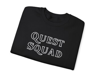 "Quest Squad Crewneck: ""Fantasy Bookish Dragon"" Sweatshirt."