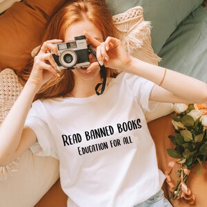 Read Banned Books Shirt, Book Lover Tee, Literary TShirt, Social Justice Gift, Equality T-Shirt, Bookish Shirt, Reading Top, Librarian Shirt