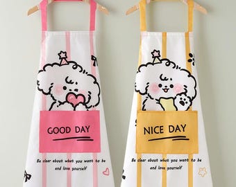 Delantal de repostería colorido y bonito con bolsillos para mujer: impermeable, ajustable y fácil de limpiar. Un regalo divertido para la cocina, talleres de repostería y amantes del anime.