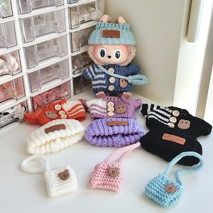 Kawaii Labubu Outfit – Cute Plush Doll Clothes & Accessories, Fashion Costume Gift for Collectors, Fans, Doll Lovers, Doll Not Included