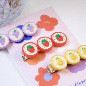 Adorable Fruit Hair Clips - Handmade Sweet Gift for Kids & Girls, Colorful Kawaii Resin Alligator Barrettes, Korean Style Hair Accessories