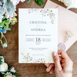 Faire-part de mariage fleuri, mariages chic, faire-part économique